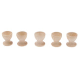 Maxbell 5Pcs Wooden Easter Egg Ball Stands Tray Holders Kids Pretend Play Home Decoration