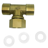 Max 4 Points 3-Way Tee Female Brass Thread Connector Inner and Outer Adapter D