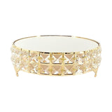 Maxbell Decorative Vanity Tray Entrance Fruit Organizer Dish Serving Tray Cake Stand Round 25x8cm