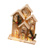 Maxbell Snow House LED Light up Building Tabletop Decoration for Holiday Party Style A