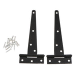 Maxbell 1 Pair Heavy Duty T Hinge Cabinet Shed Door Gate Tee Hinge Black 6inch