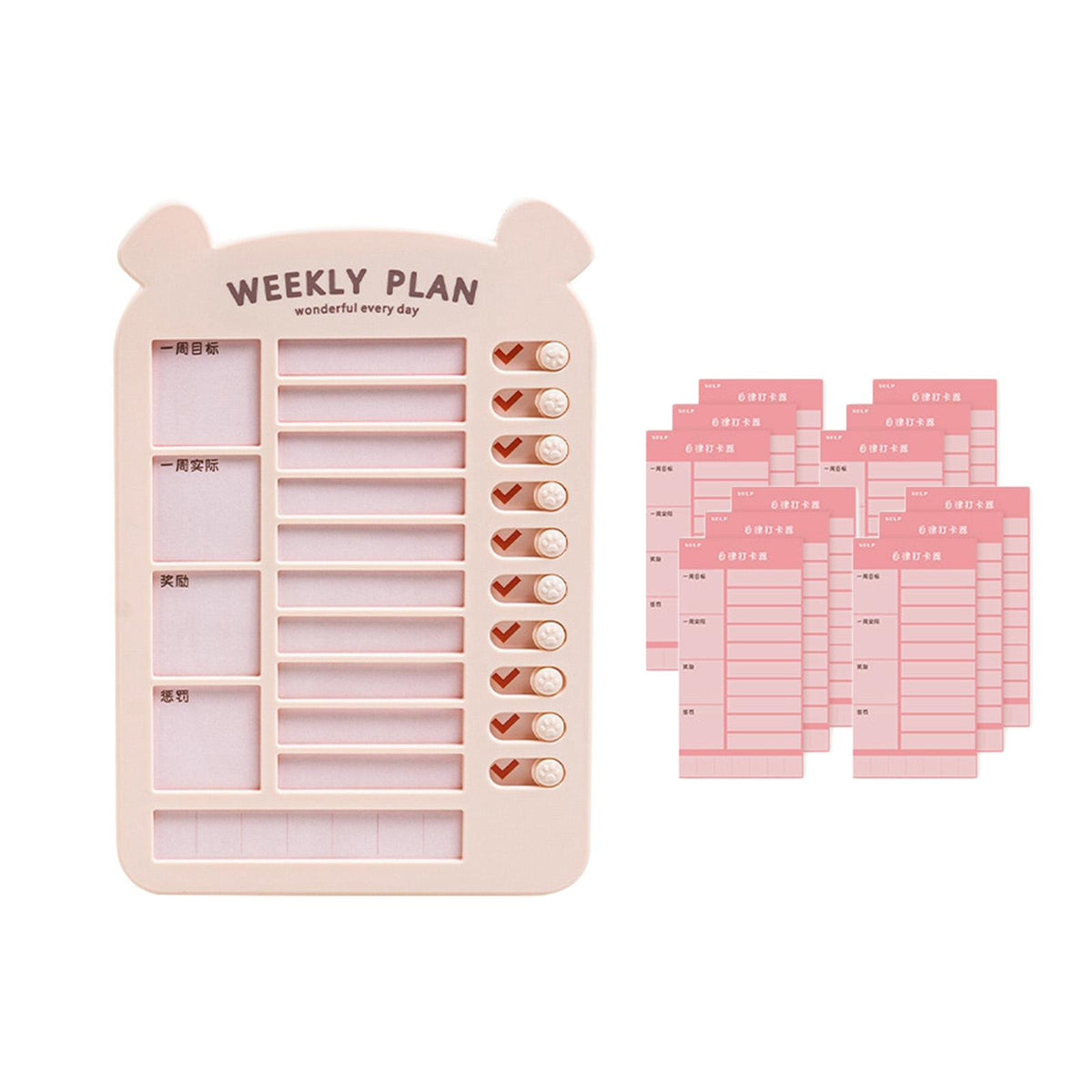 Maxbell List Board Daily Task Planning Board Chart Memo for RV Office Home Pink