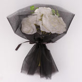 Max 10 Pieces Gauze Flower Wrapping Paper Bouquet Packing Decor Black