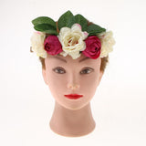 Maxbell Beach Headband Flower Hair Wreaths Wedding Headwear Headpiece Rose red