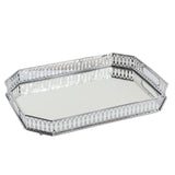 Maxbell Rectangular Silver Mirror Table Centrepiece Serving Tray Decorative Plate