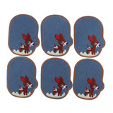 Max Maxb 6pcs Oval Deer Jeans Fabric Patches Applique for Sewing Crafts Right Side