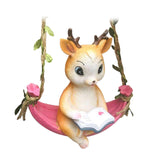 Maxbell Resin Fawn Deer Figurine Hanging Ornament Hand Painted for Housewarming Gift