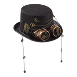 Maxbell Vintage Style Steampunk Top Hat Cosplay Goggles Halloween Party Women Metal