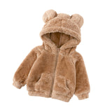 Maxbell Hoodies Clothes Winter Clothes Outfit with Pockets Thickened for Winter Brown 100cm