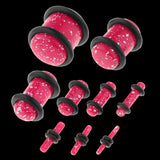 Maxbell 18 Pieces Saddle Ear Plug Stretcher Expander Tunnels with O-Rings Pink