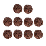 Maxbell 10 Pieces Rattan Wicker Ball Photo Props Wedding Home DIY Trinkets Coffee