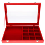 Maxbell Red Jewelry Display Tray with Slots Lids Inserts for Necklace Jewelry   9