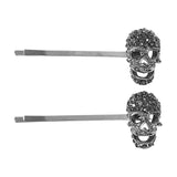 Maxbell 2Pcs Skull Barrettes Hairpin Scary Hair Accessory for Festival Decorations
