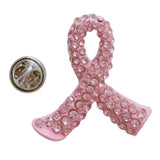 Max Pink Enamel Breast Cancer Awareness Charity Ribbon Brooches Pins