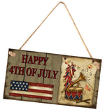 Max Wooden Sign Wall Hanging Plaque Independence Day Party Decor HAPPY 4TH OF JULY