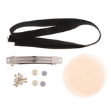 Maxbell 11pcs crafts hair clip cloth flower bead ribbon  for hair accessory headwear