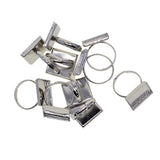 Max 10 Pieces 16mm Square Ring Base DIY Adjustable for Jewelry Making Silver