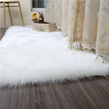Max 50cmx100cm Sheepskin Fluffy Skin Faux Fur Fake Rug Mat Rugs White