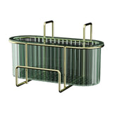 Maxbell Kitchen Brush Holder Storage Rack Practical Sink Drain Dish Rack for Utensil Aureate dark green