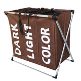 Max Canvas Laundry Hamper Basket Storage Bag Metal Frame Free Stand Coffee