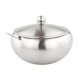 Maxbell Stainless Steel Condiment Pot with Lid and Spoon Salt Pepper Container Lid B