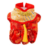 Maxbell New Year Dog Costume Cute Tassel Warm Pet Winter Coat for Puppy Teddy Bichon