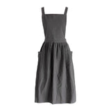 Maxbell Cotton Catering Apron Hairdresser apron Sleeveless for Kitchen chef Gray