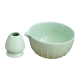 Maxbell Japanese Matcha Bowl and Whisk Holder Gift Tea Accessories for Matcha Powder Light Green