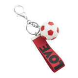 Maxbell Mini Soccer Keychain Metal Keyring Sport Key Chains for Men Women Boys Girls Red