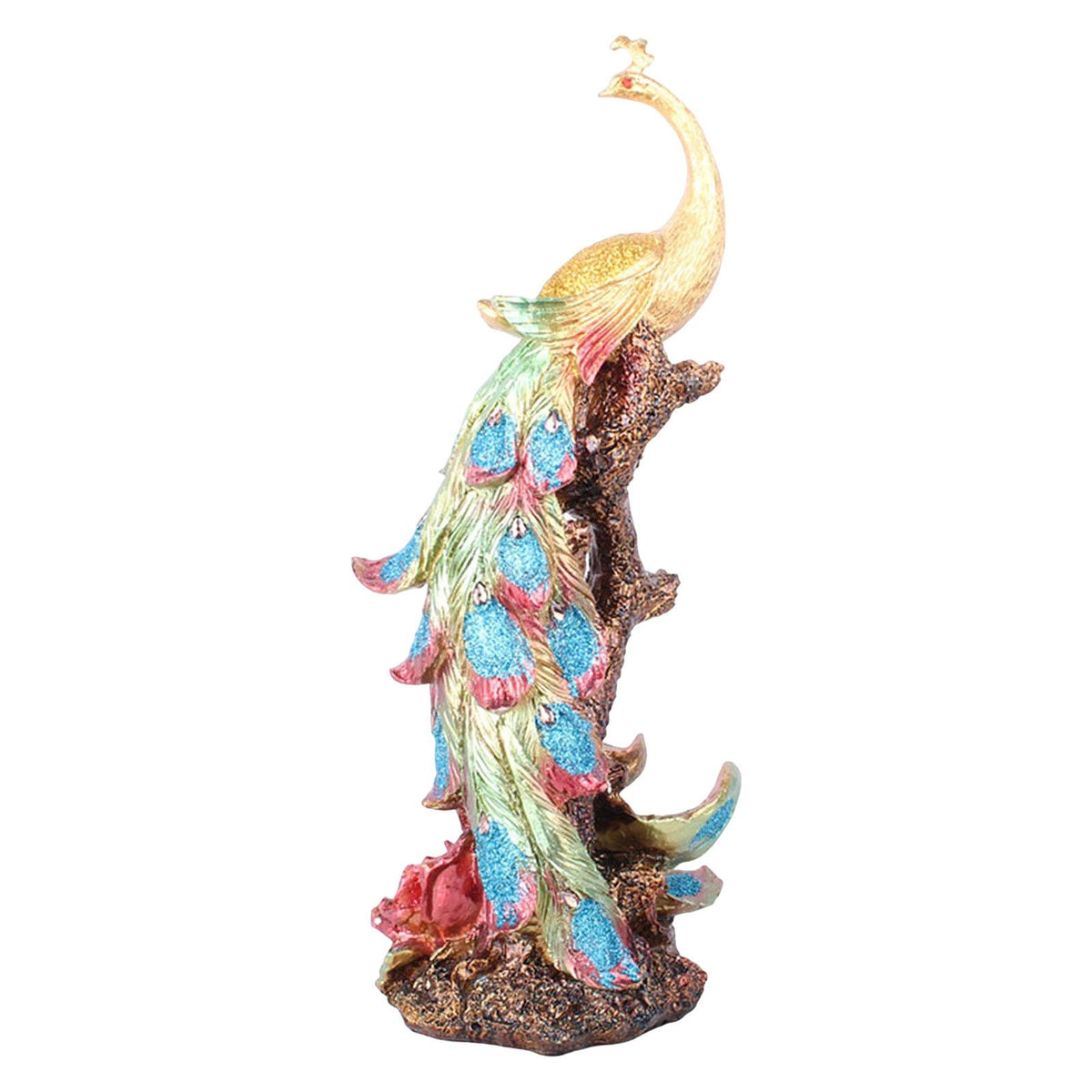Maxbell Lifelike Feathered Birds Statue Ornament for Bedroom Desktop Decoration Aureate