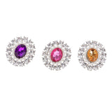 Maxbell 3 Colors Pearl Crystal Rhinestone Flatback Buttons Embellishment DIY Craft
