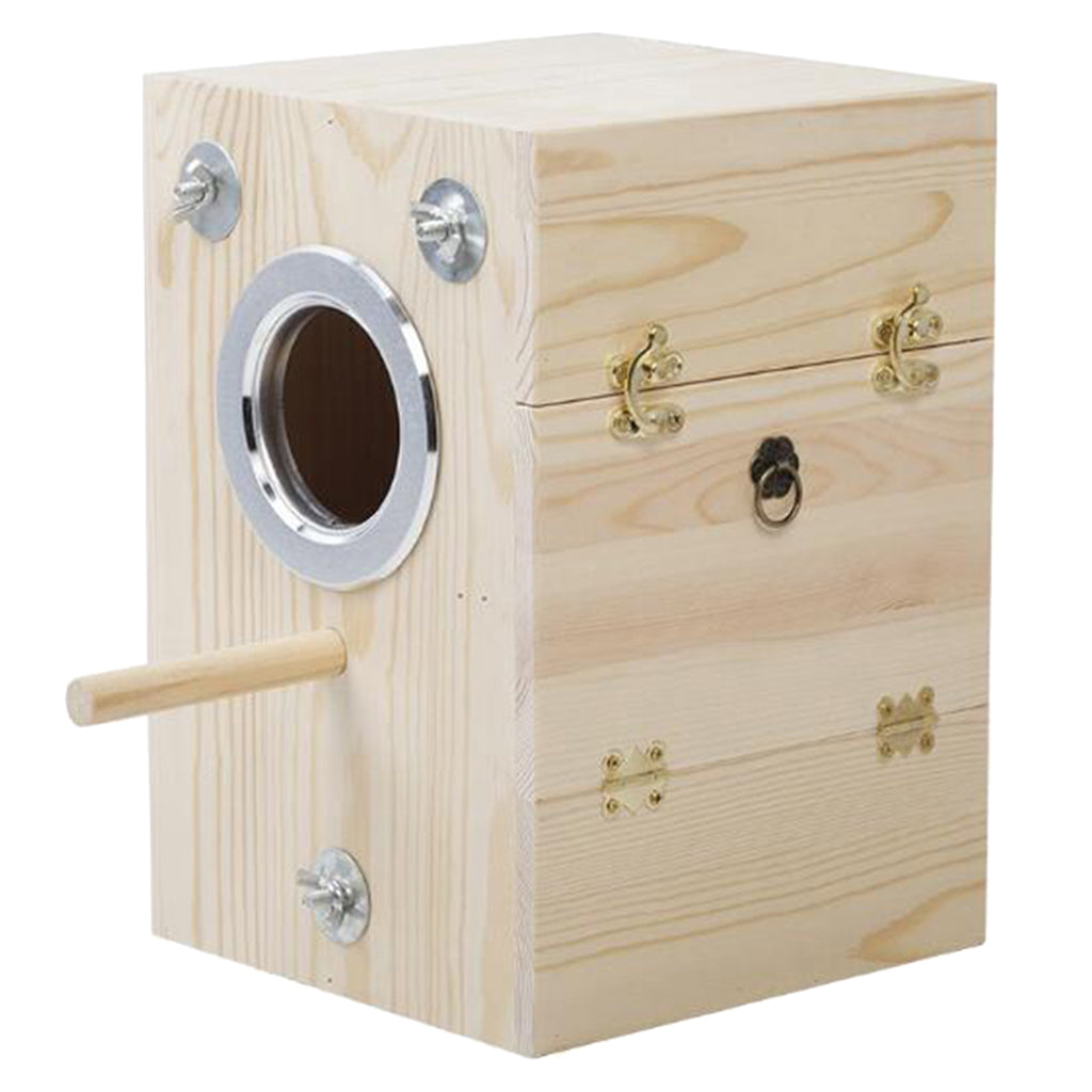 Maxbell Natural Craft Wooden Bird Breeding House Parrot Nest Box Bird Aviary Cage