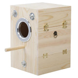 Maxbell Natural Craft Wooden Bird Breeding House Parrot Nest Box Bird Aviary Cage