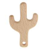 Maxbell Natural Wooden Baby Teether Teething Toy Shower Gift  Cactus
