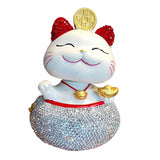 Maxbell Lucky Cat Figurine Car Decorations for Spring Festival Entrance Cabinet Desk Style A