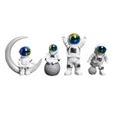 Maxbell Astronaut Figure Spaceman Sculpture Resin Statue Ornament for Office Party 4pcs