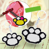 Max Hand Embroidery Starter Kits DIY Keychain Cross Stitch Kit Footprint White
