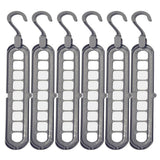 Maxbell 6pc Wardrobe Space Saver Clothes Closet Storage Hanger Organizer Gray
