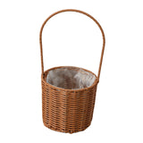 Maxbell Rattan Flower Basket Multifunctional Eggs Candy Basket for Garden Home Decor Round