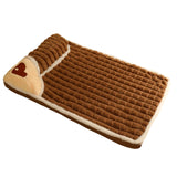 Maxbell Dog Bed with Pillow Mat Washable Pet Bed for Small Medium Dogs Thickened Brown M