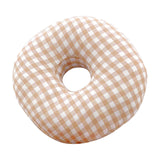 Maxbell O Shaped Ear Piercing Pillow with A Hole Soft for Side Sleepers Relaxation Orange Plaid