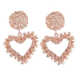 Max Fashion Love Heart Earrings Drop Ear Studs Charms Women Jewelry Rose Gold