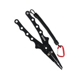 Maxbell Professional Fishing Pliers Line Cutter Hook Remover Multi Tool with Lanyard Black