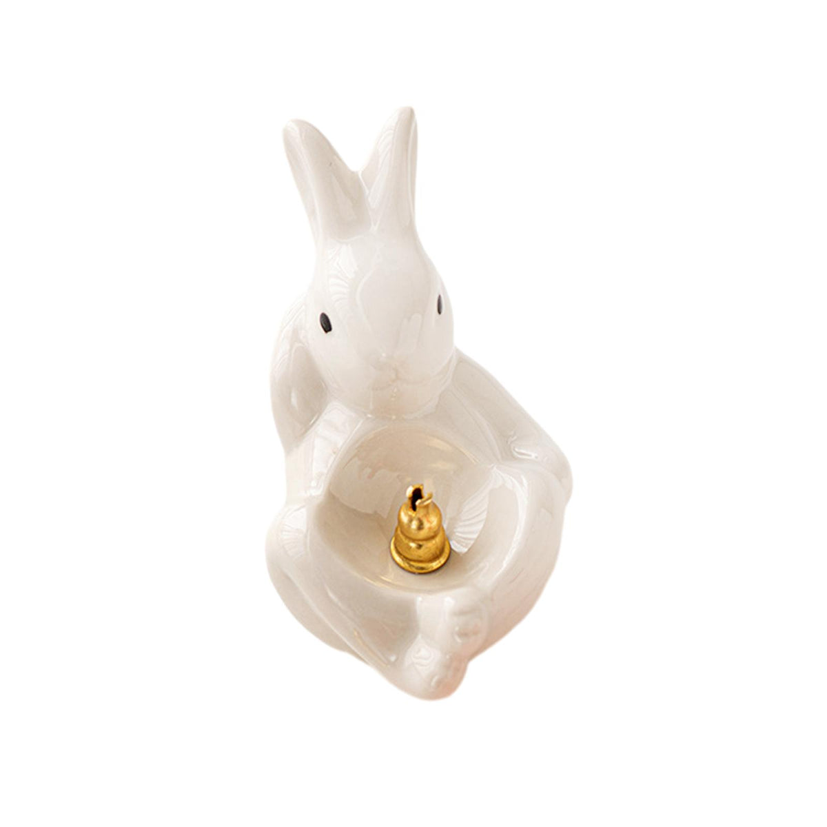 Maxbell Rabbit Incense Holder Incense Burner Gift Statue for Living Room SPA Desktop White