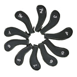 Maxbell 10Pcs Golf Iron Covers Set Golf Club Headcover Sleeve Training Equipment 18.5cmx6.6cm