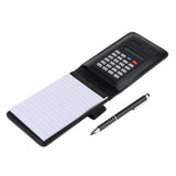 Max A7 Leather Waterproof Hardcover Notes Book with Calculator+Ballpen Black