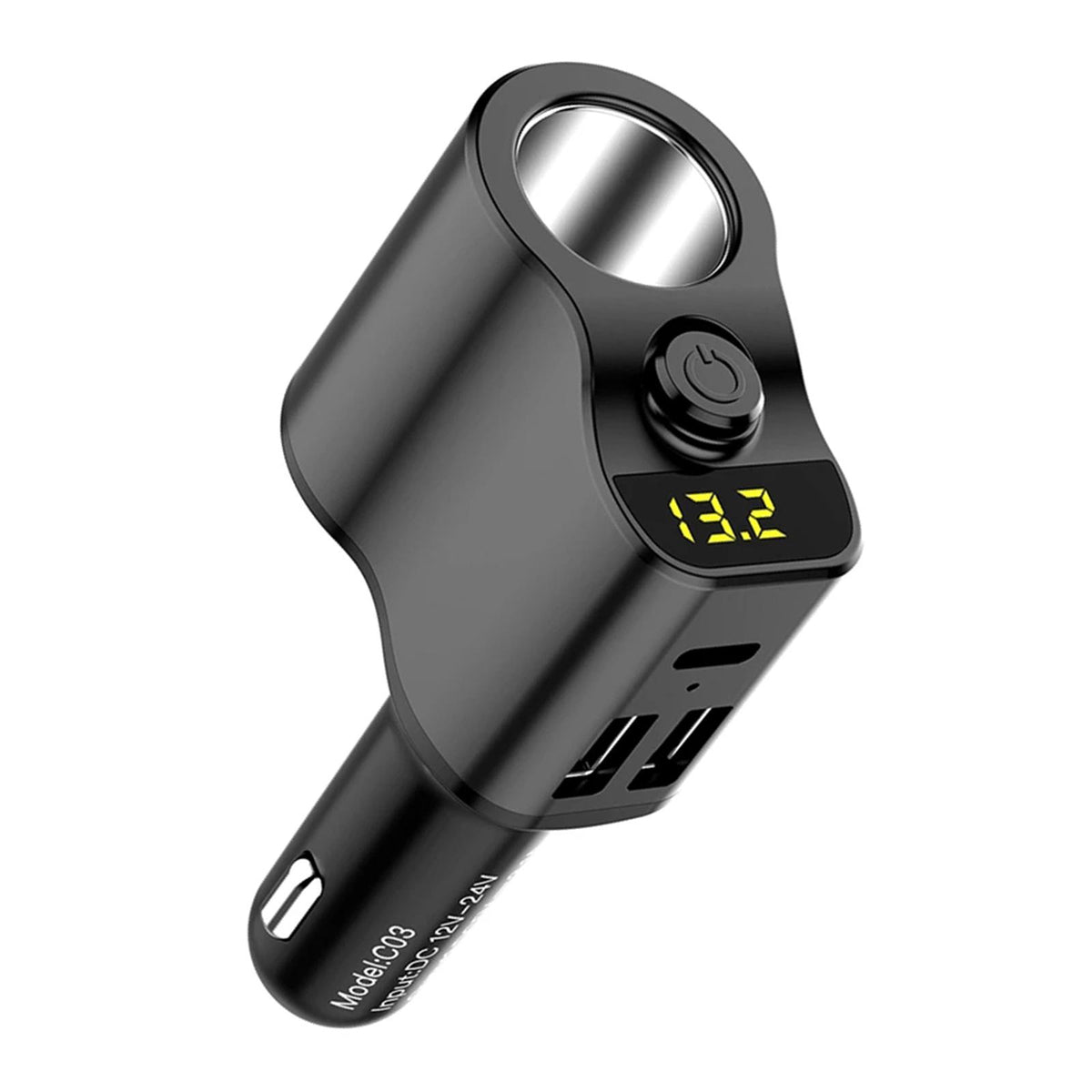 Maxbell Car Charger Adapter FM Transmitter Cigarette Lighter with Digital Display
