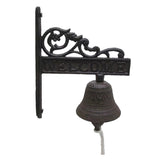 Max Maxb Cast Iron Wall Hanging Bells Bracket Mounts Bell Decor for Outside House 1