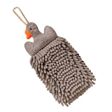 Maxbell Chenille Soft Hanging Hand Towels Cute Opp Texture Package for Home Kitchen Grey