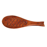 Max Fish Shape Wooden Ladle Handheld Rice Ladle Nanmu Meal Rice Spoon Brown